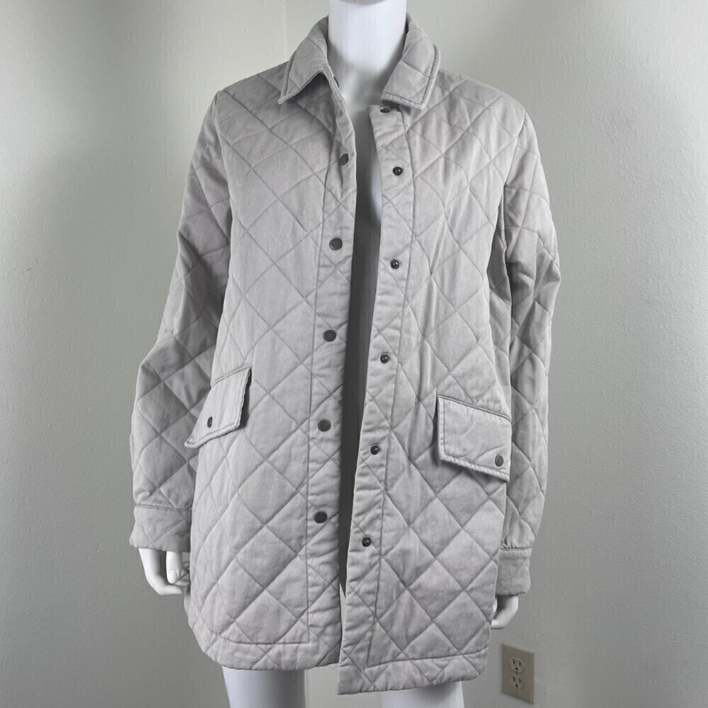 Joie Size M Beige Quilted Cotton Utility Boxy Jacket NEW Chore Farm Coat Outdoor - Picture 6 of 13